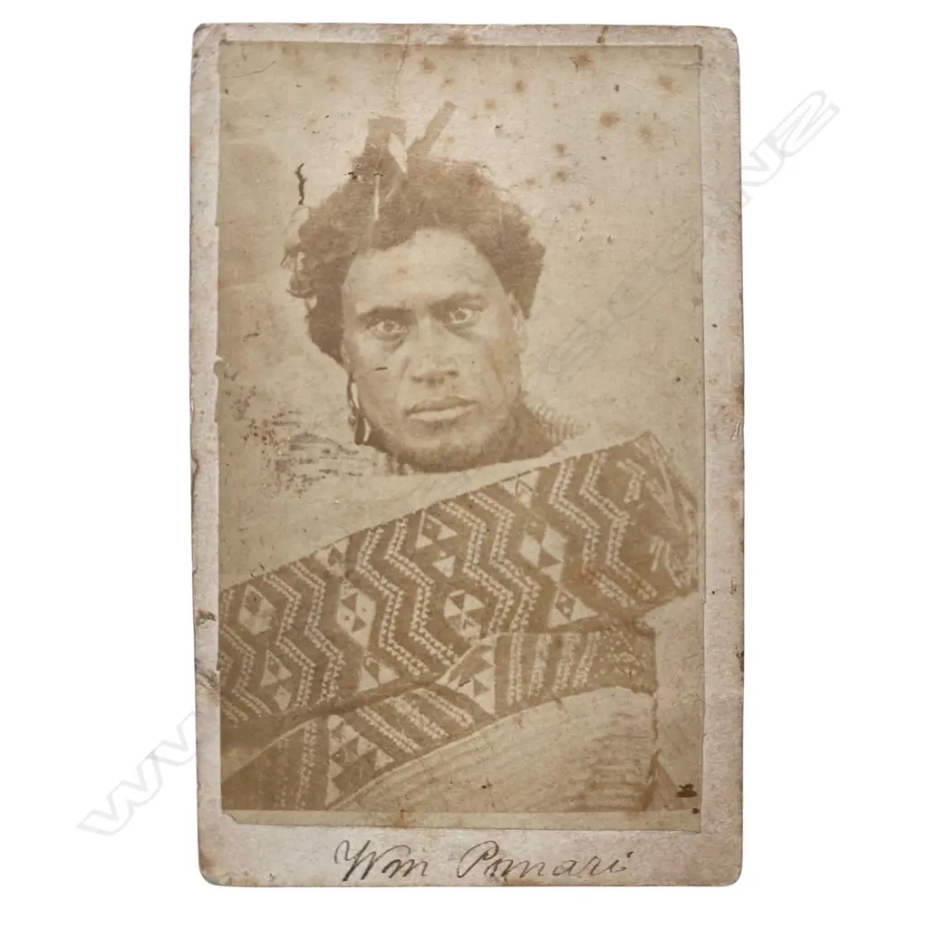 Unidentified photographer 'Wm Pomare Chief of Hokianga', c.1865 Image 1++